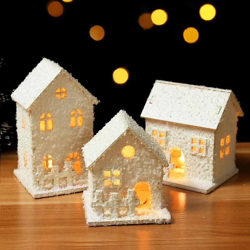 LED Snowflake Wooden Christmas House