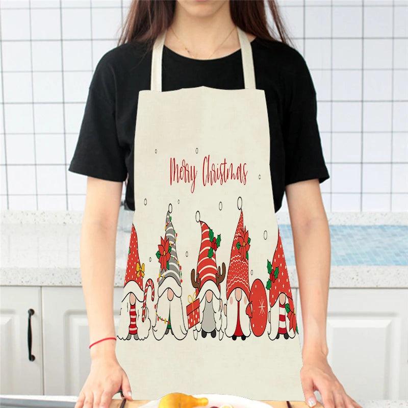 Christmas Animal Print Linen Apron