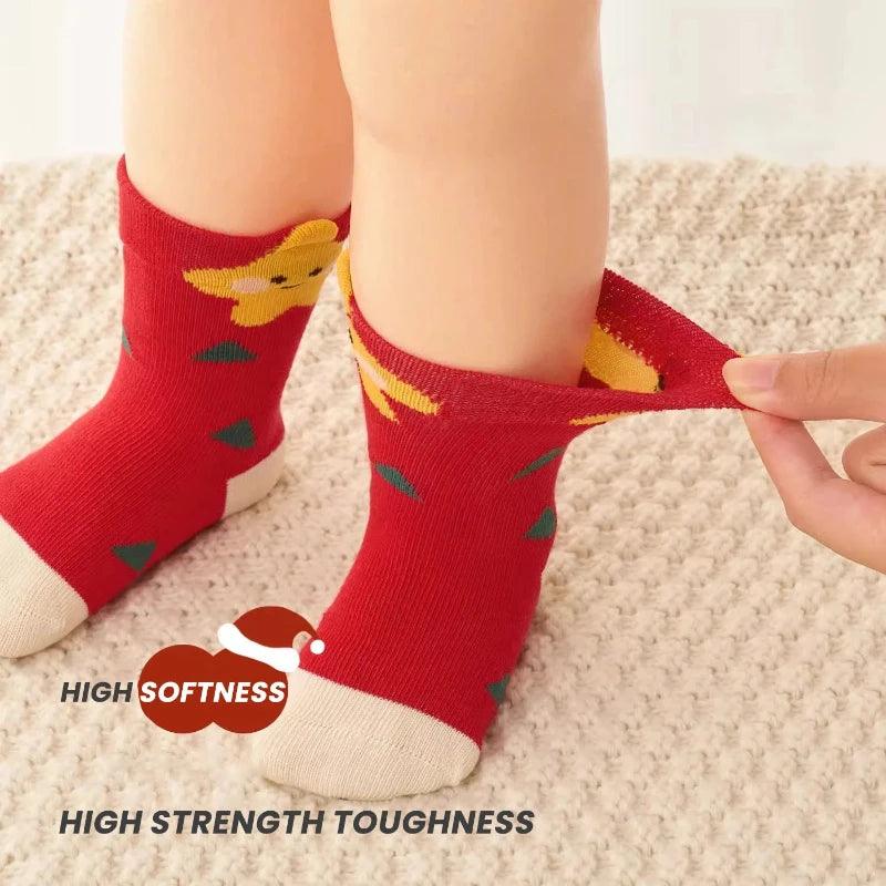 4 Pairs Christmas Reindeer Socks for Kids