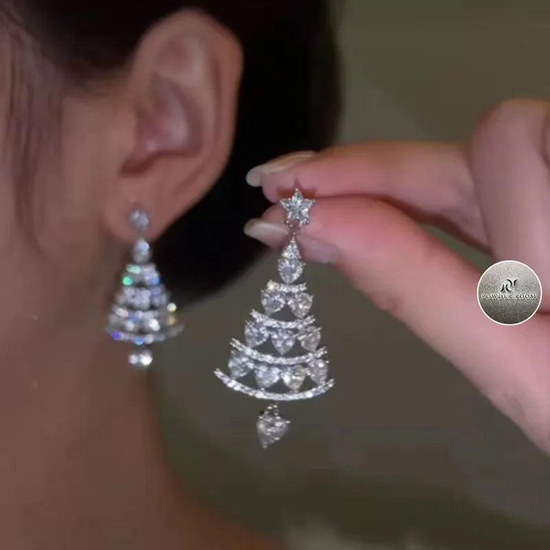 Christmas Snowflake & Bell Stud Earrings