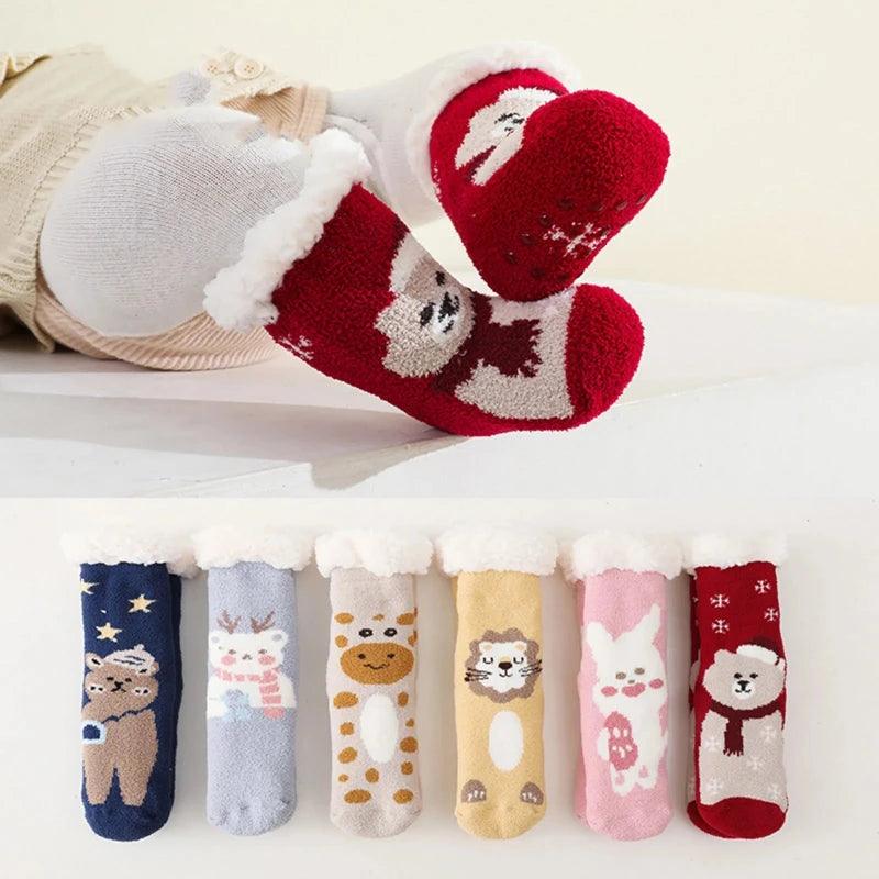 Christmas Non-Slip Baby Socks (6 Pairs)