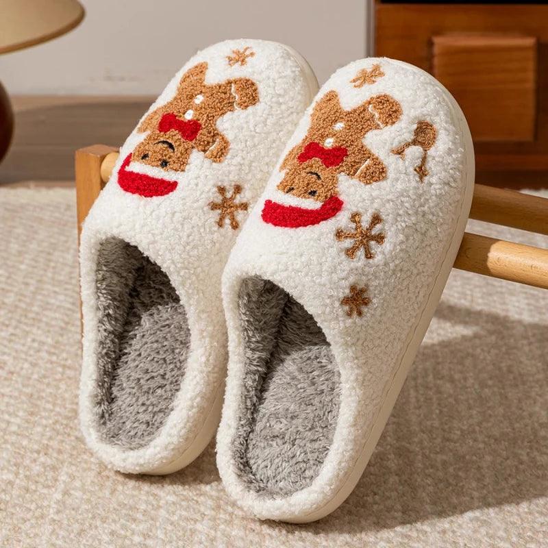 Christmas Gingerbread Man Slippers