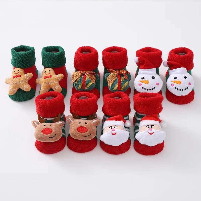 Christmas Baby Anti-Slip Cotton Socks (Newborn)