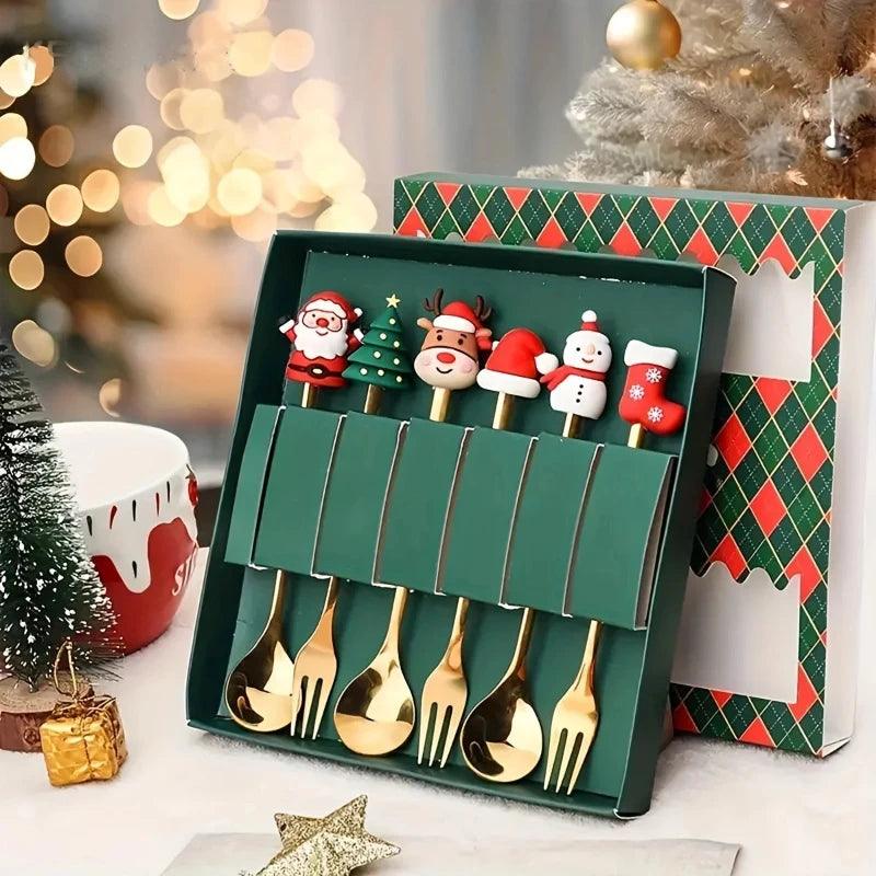 Christmas Fork & Spoon Set (2/4/6pcs)