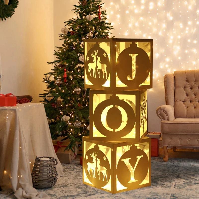 Christmas Light Box with "Joy" Letters