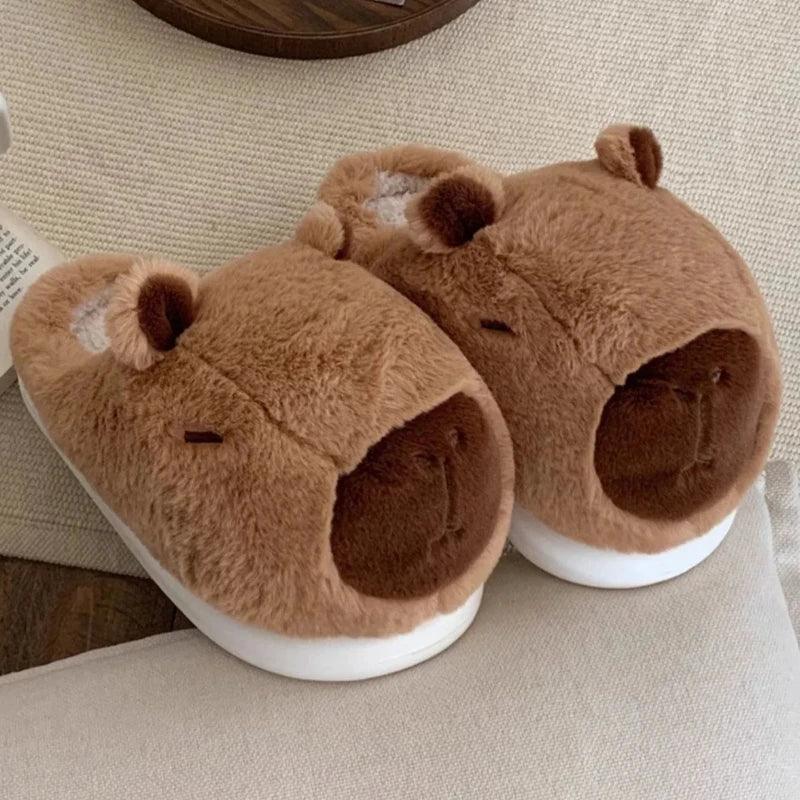 Cute Capybara Design Winter Slippers