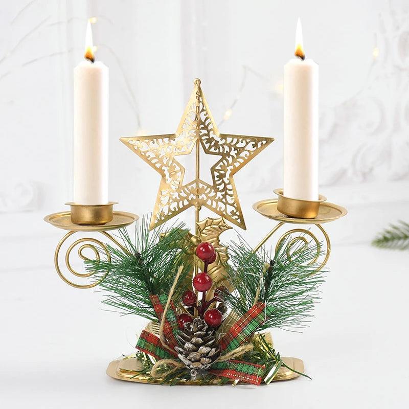 Christmas Wrought Iron Candle Holder