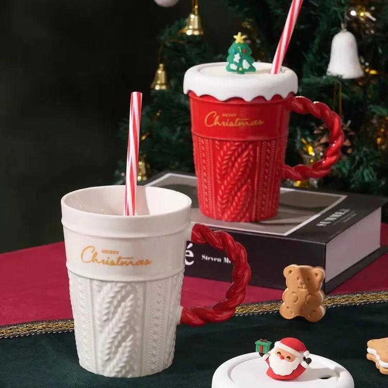 400ml Christmas Mug with Lid & Spoon