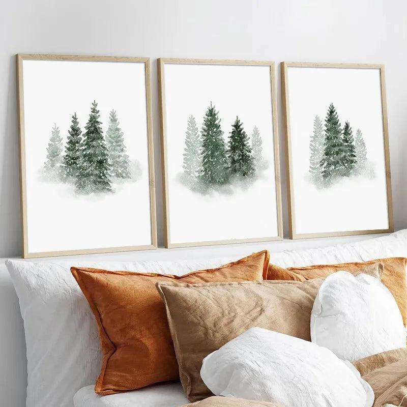 Watercolor Christmas Tree Canvas Art