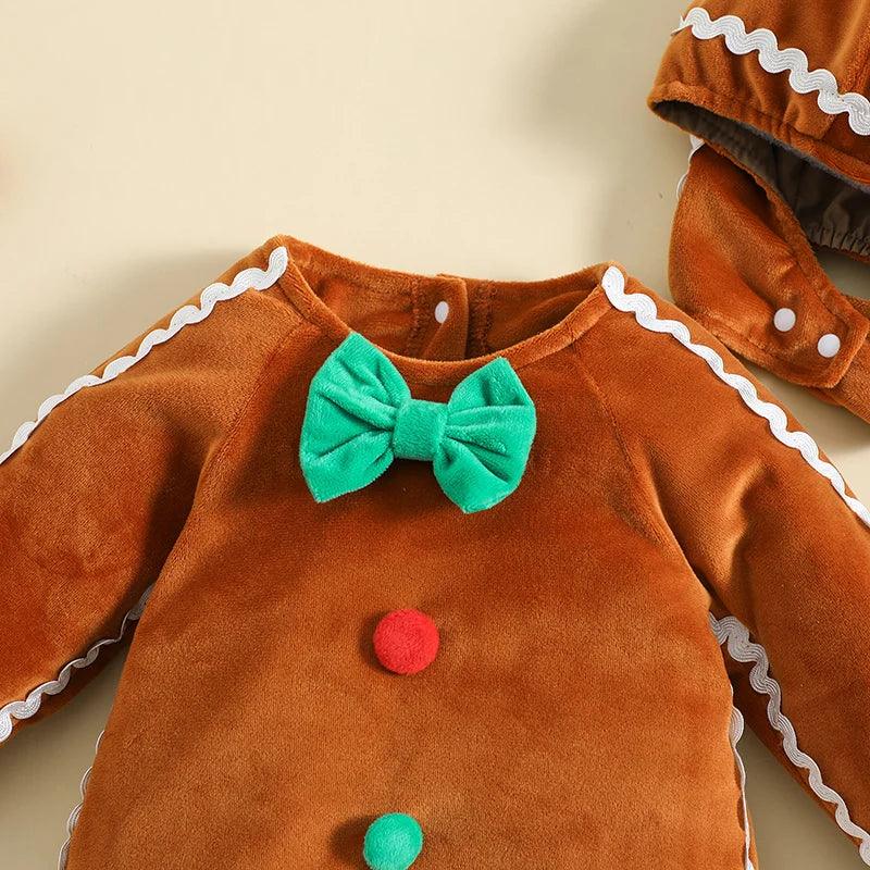 Baby Gingerbread Christmas Costume with Hat