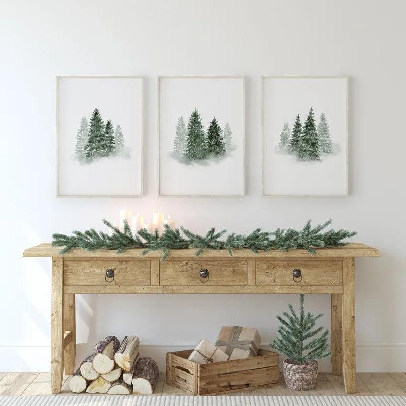 Watercolor Christmas Tree Canvas Art