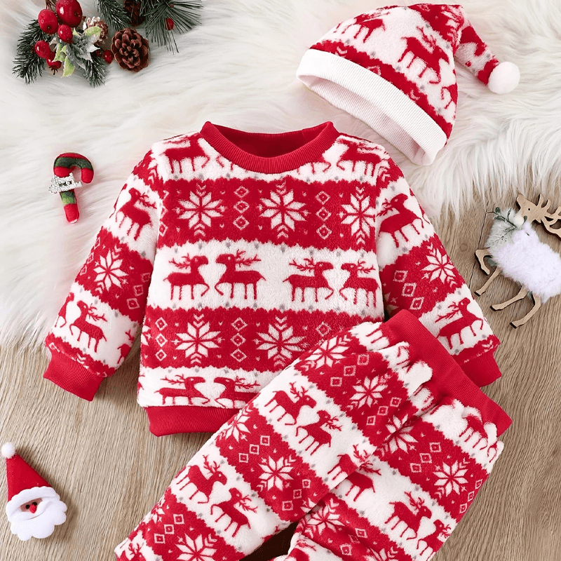 3-Piece Christmas Baby Flannel Set